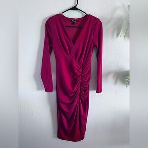 Express Women's Long Sleeve Red Dress